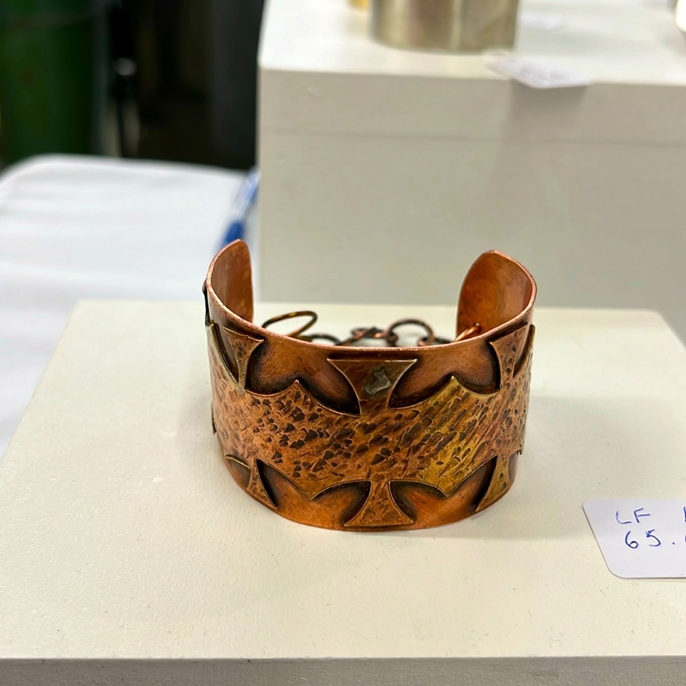 Copper Cuff with cut out embezzlement